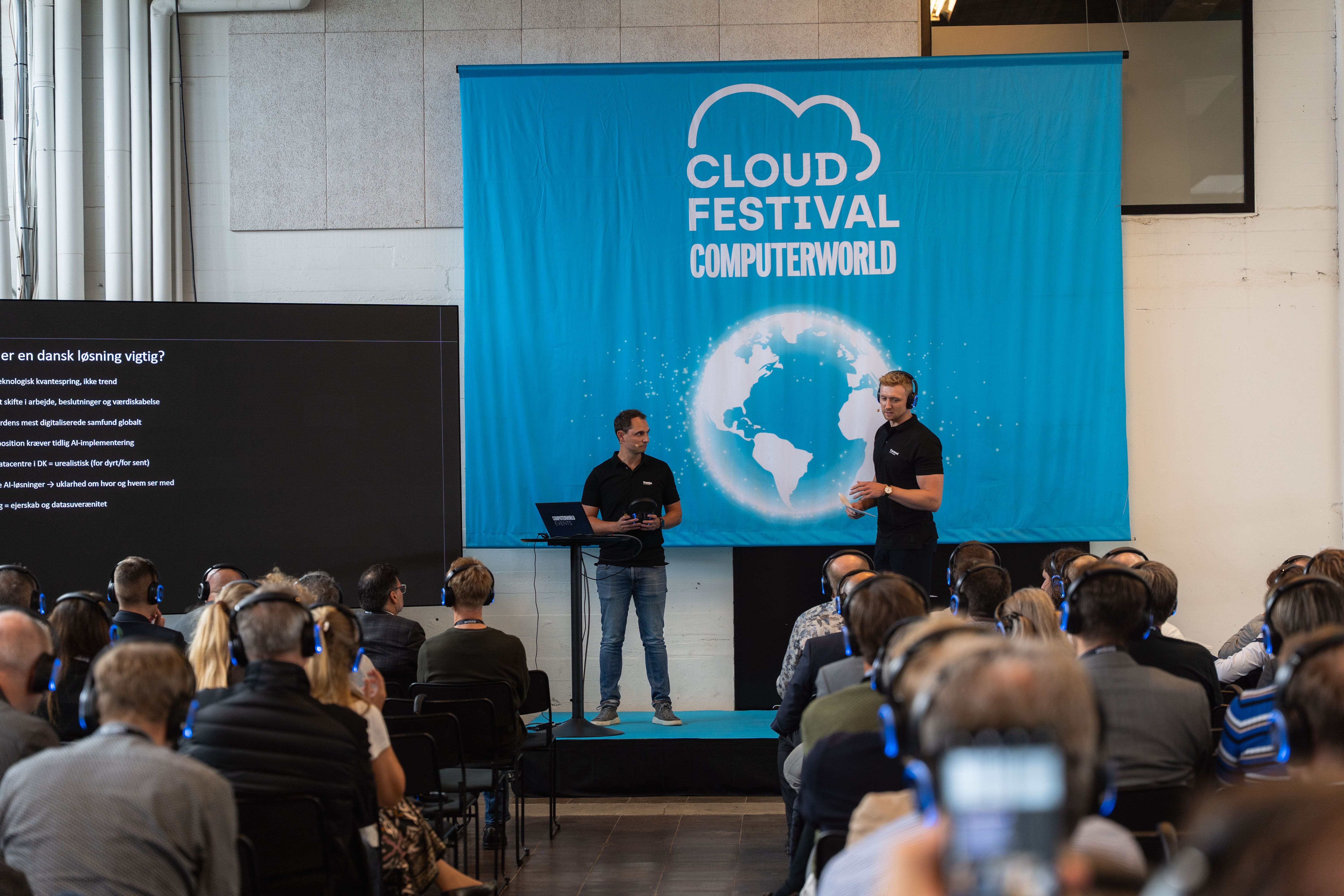 Marcus og Gustav var på scenen og fortælle om vores nye produkt GPU-as-a-service